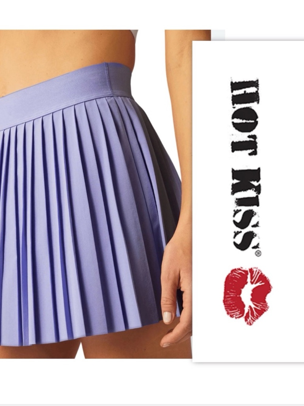 Hot Kiss Lavender Pleated Stretch Skort